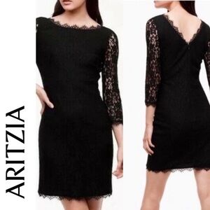 Babaton Elegant Black Lace Mini Dress